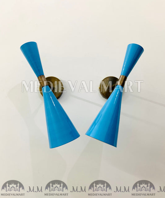 MEDIEVALMART Mid Century Italian Brass Wall Lamp Handcrafted Modern Style Raw Brass Wall Lamp