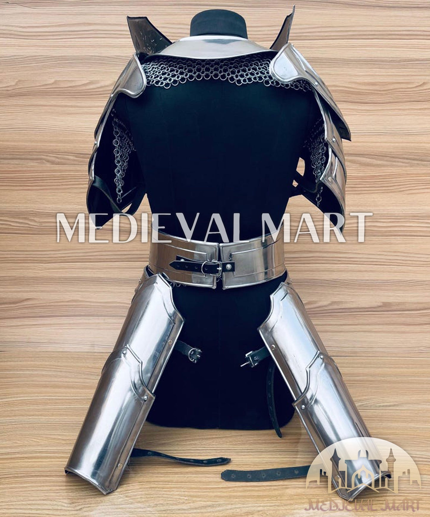 MEDIEVALMART (Isolara Dragonplate) Women’s Armor W/H  (MoonFire) Chainmail + Frost Belt + Arms Armor