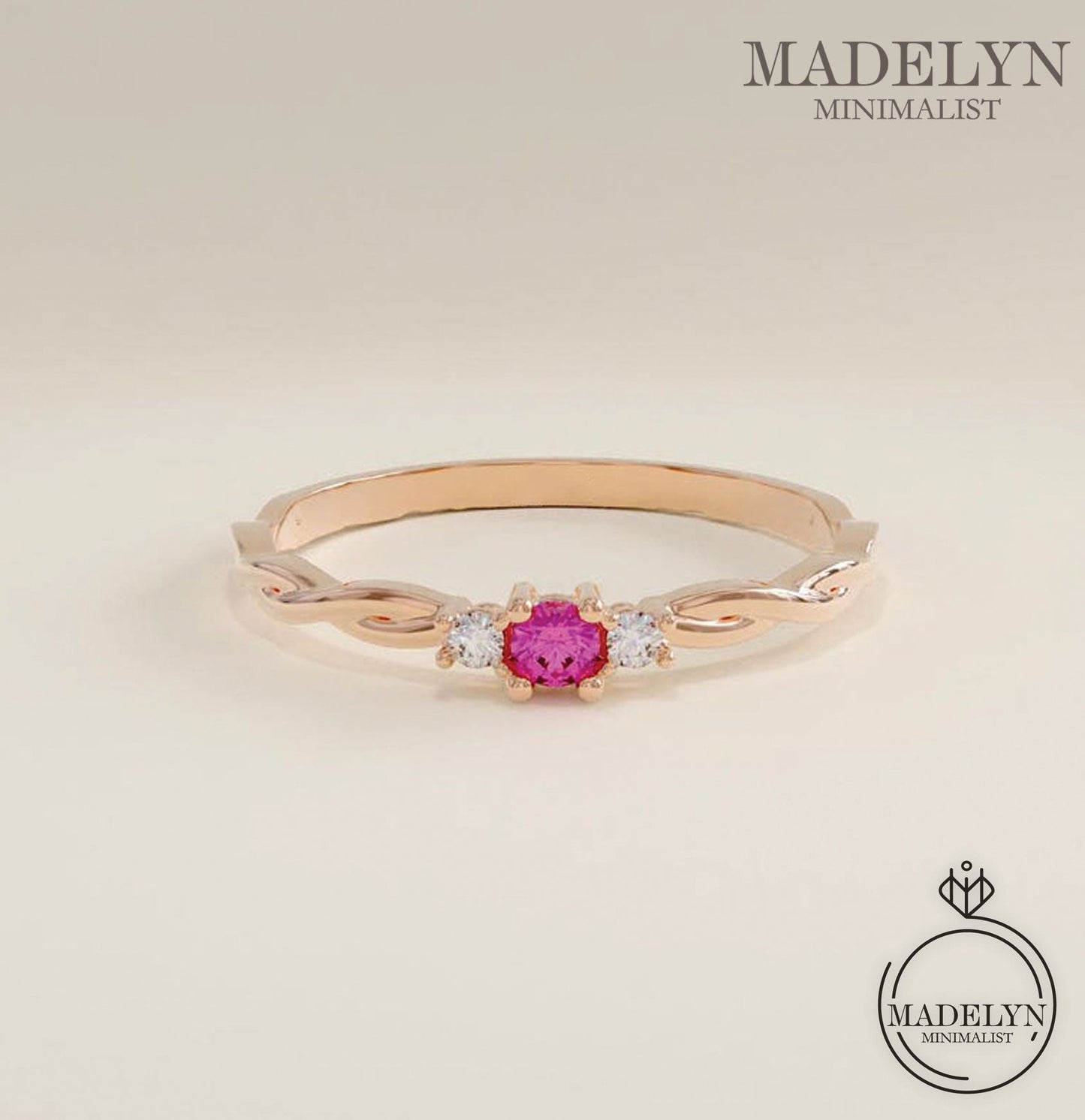 MADELYN MINIMALIST 14k Gold July Birthstone Minimalist Ring for Women | Gift for Her