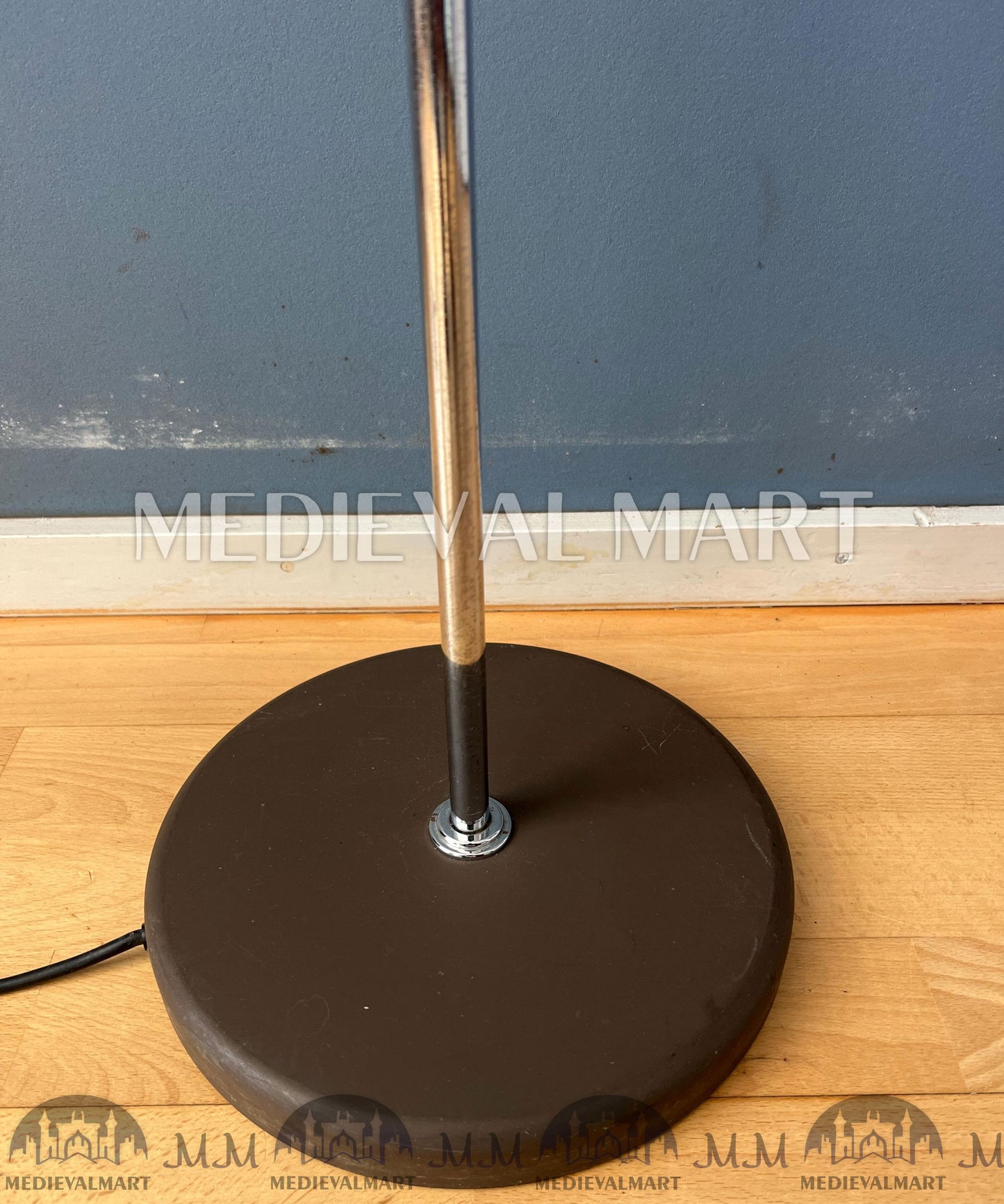 MEDIEVALMART Vintage Brown and Chrome Dijkstra Space Age Floor Lamp
