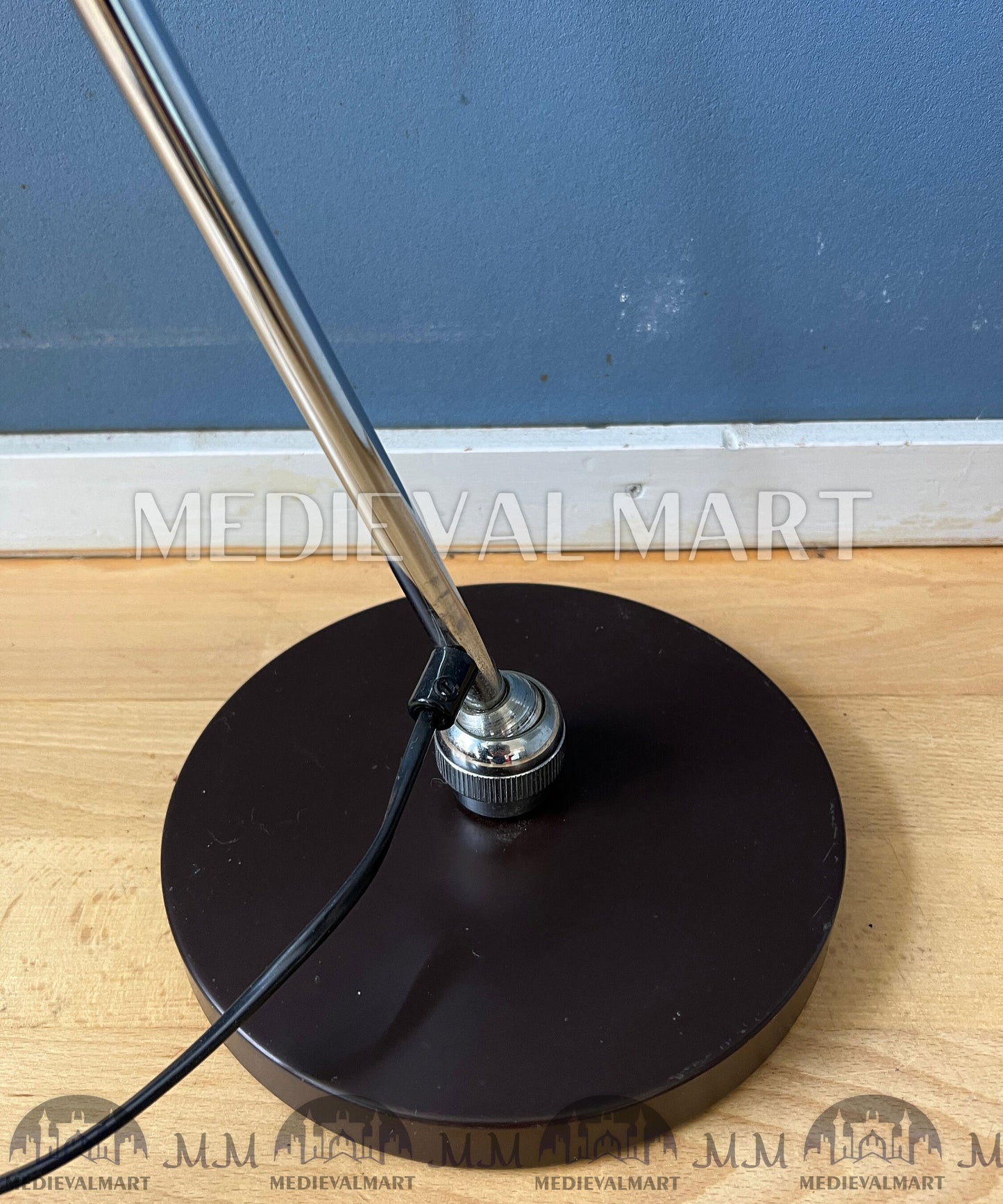 MEDIEVALMART Mid Century Vintage Hala Brown Ball Rotating Floor Lamp