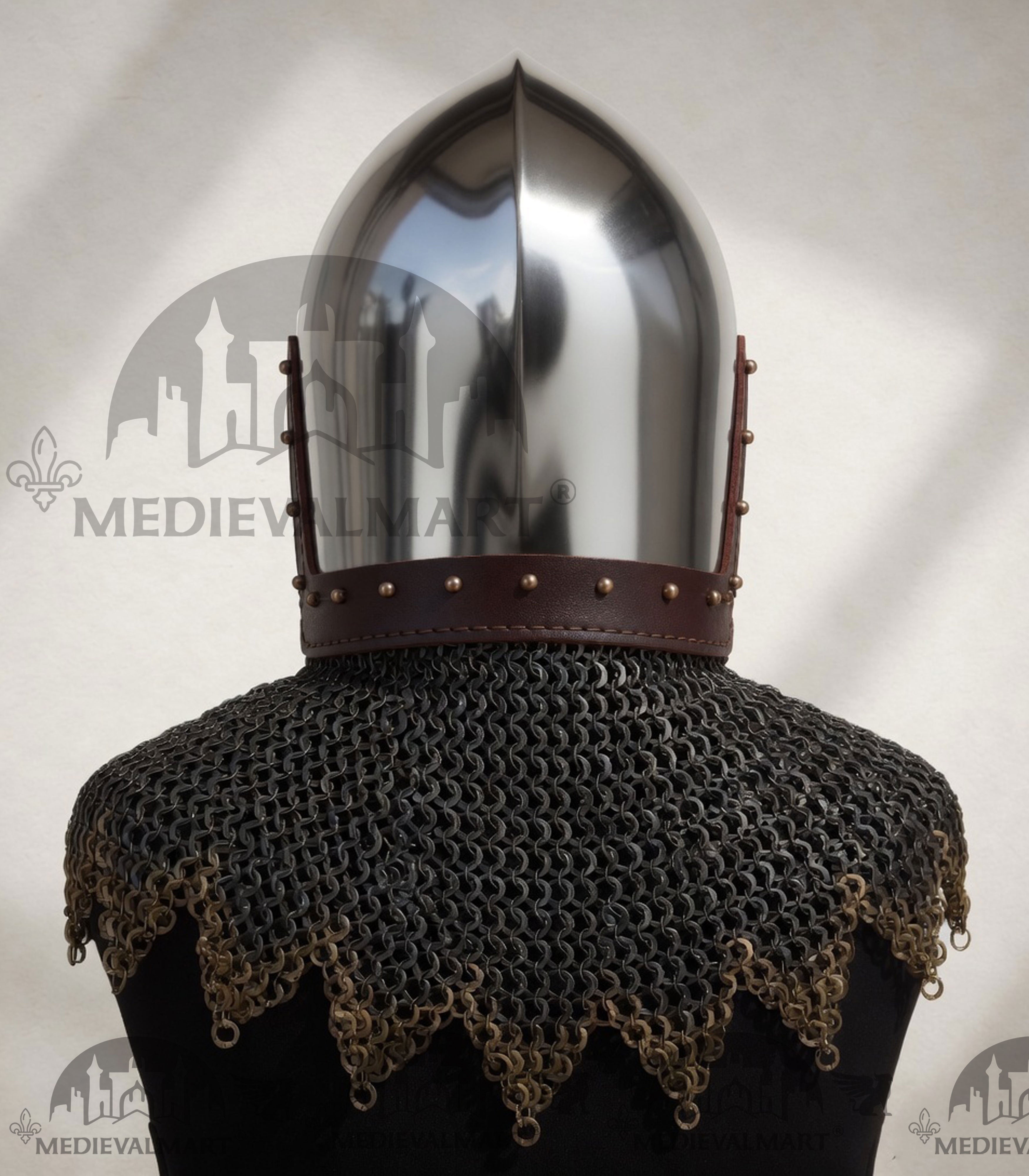MEDIEVALMART XIV Century Medieval Houndskull "Lorenzo" Bascinet Visor Helmet HMB; IMCF