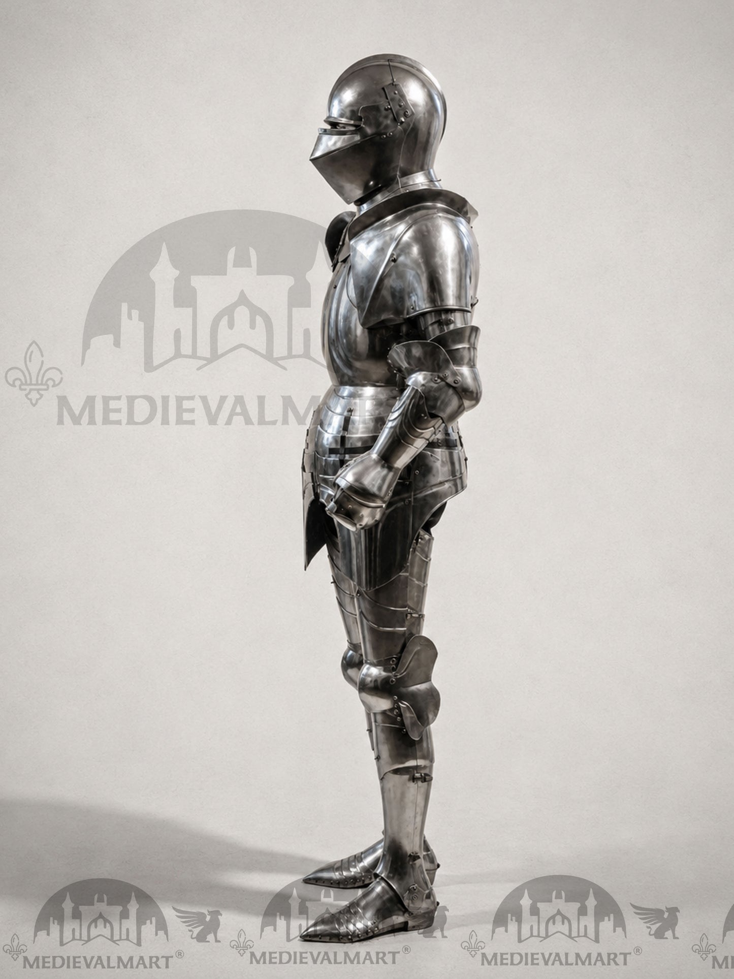 MEDIEVALMART Armadura de combate medieval de caballero del siglo XV sin pulir para un toque antiguo