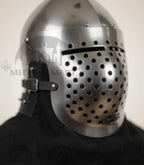 MEDIEVALMART Medieval Archaic “Eisenkopf” Bacinet Helmet Italian HMB; SCA "Bellifortis"