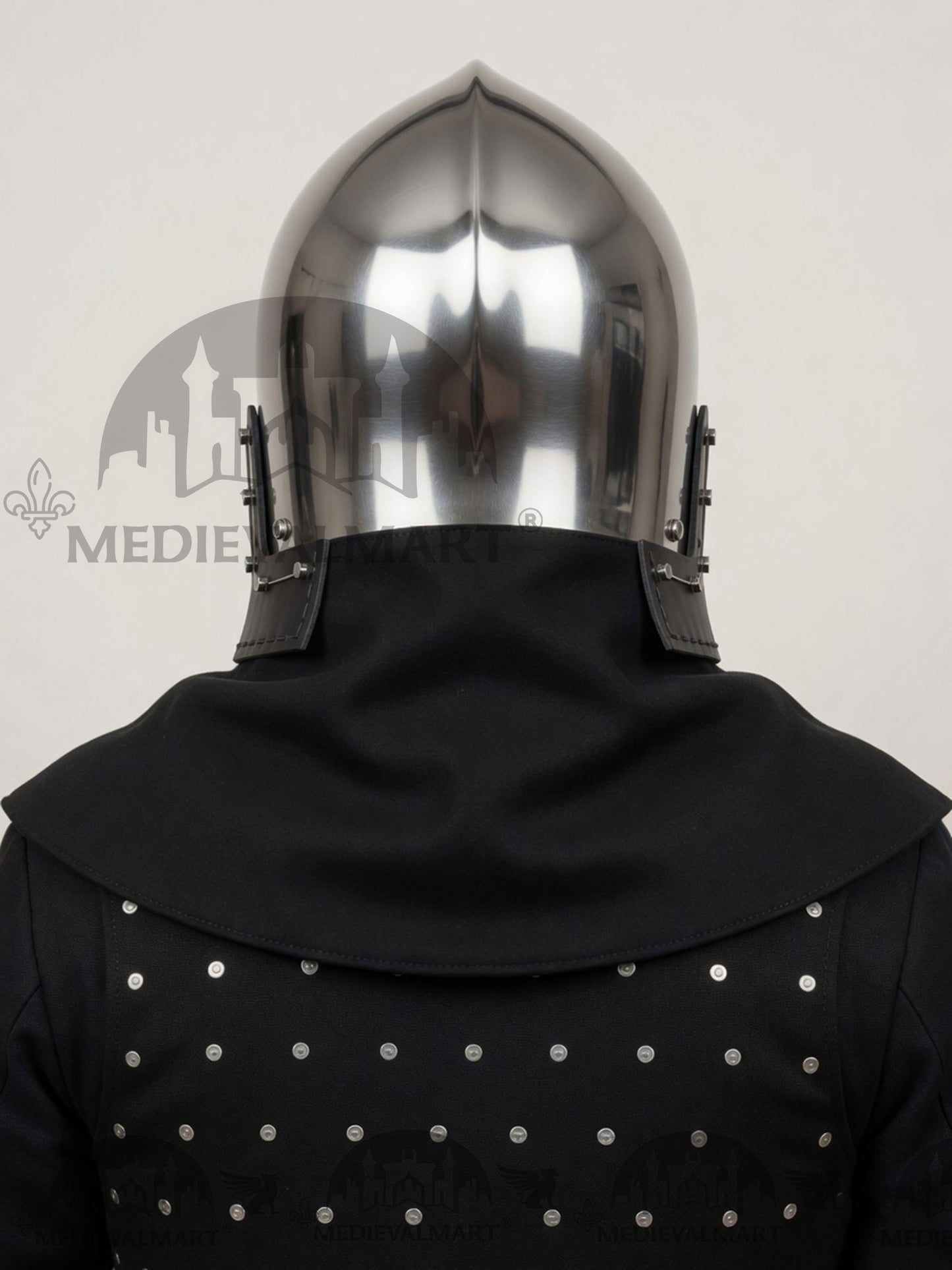 MEDIEVALMART Medieval Wolf Ribs Bacinet Helmet For HMB; SCA, Buhurt