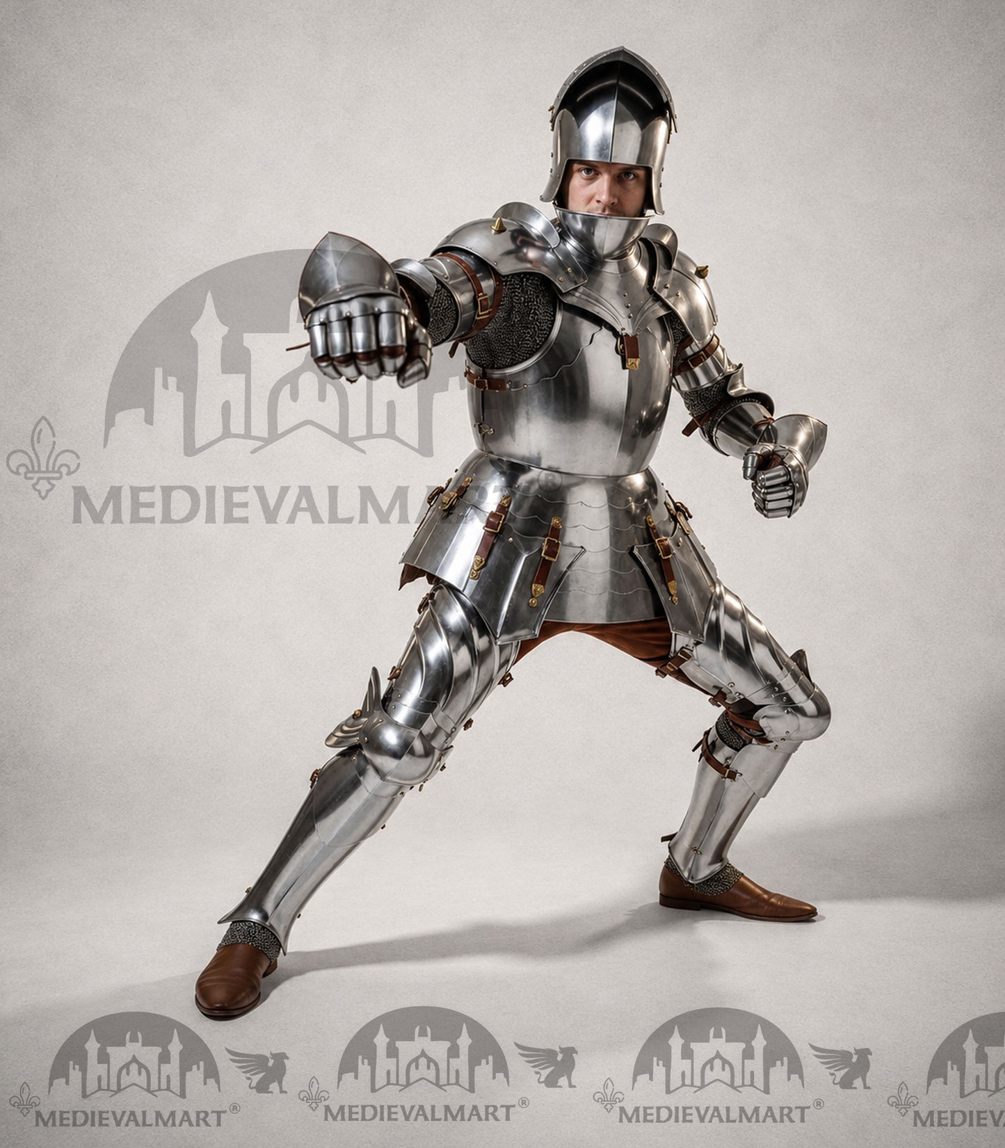MEDIEVALMART 15th Century Gothic Full Plate Armor | Medieval Knight Suit For Reenactment & Cosplay