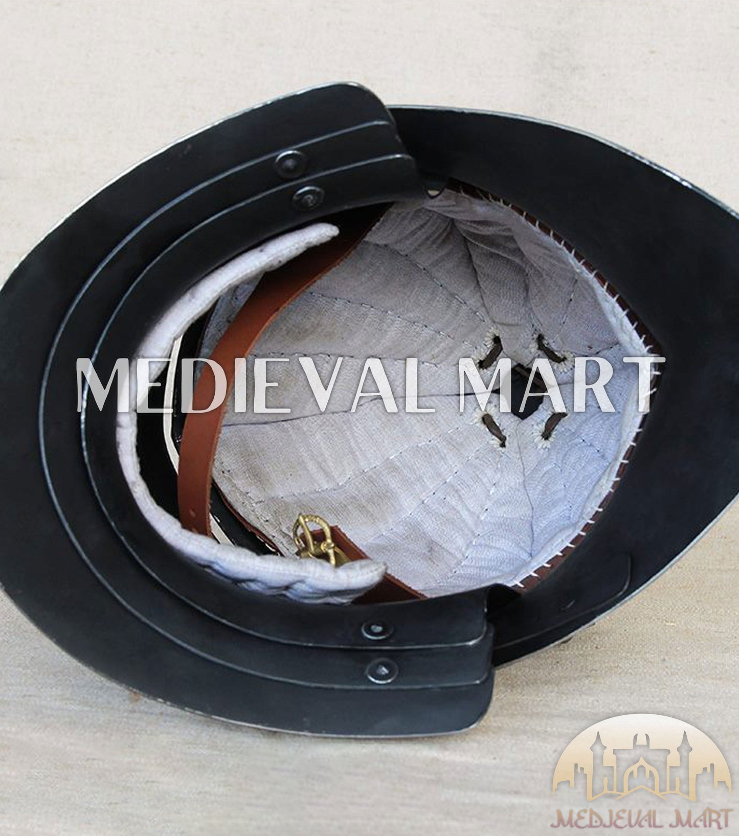 MEDIEVALMART 15 Century German Knight Closed Medieval Sallet Helmet With Neck Armor