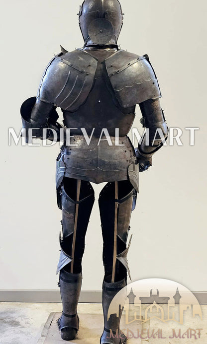 MEDIEVALMART 15th Century Medieval Knight Combat Full Body Armor W/O Polish for Antique Touch