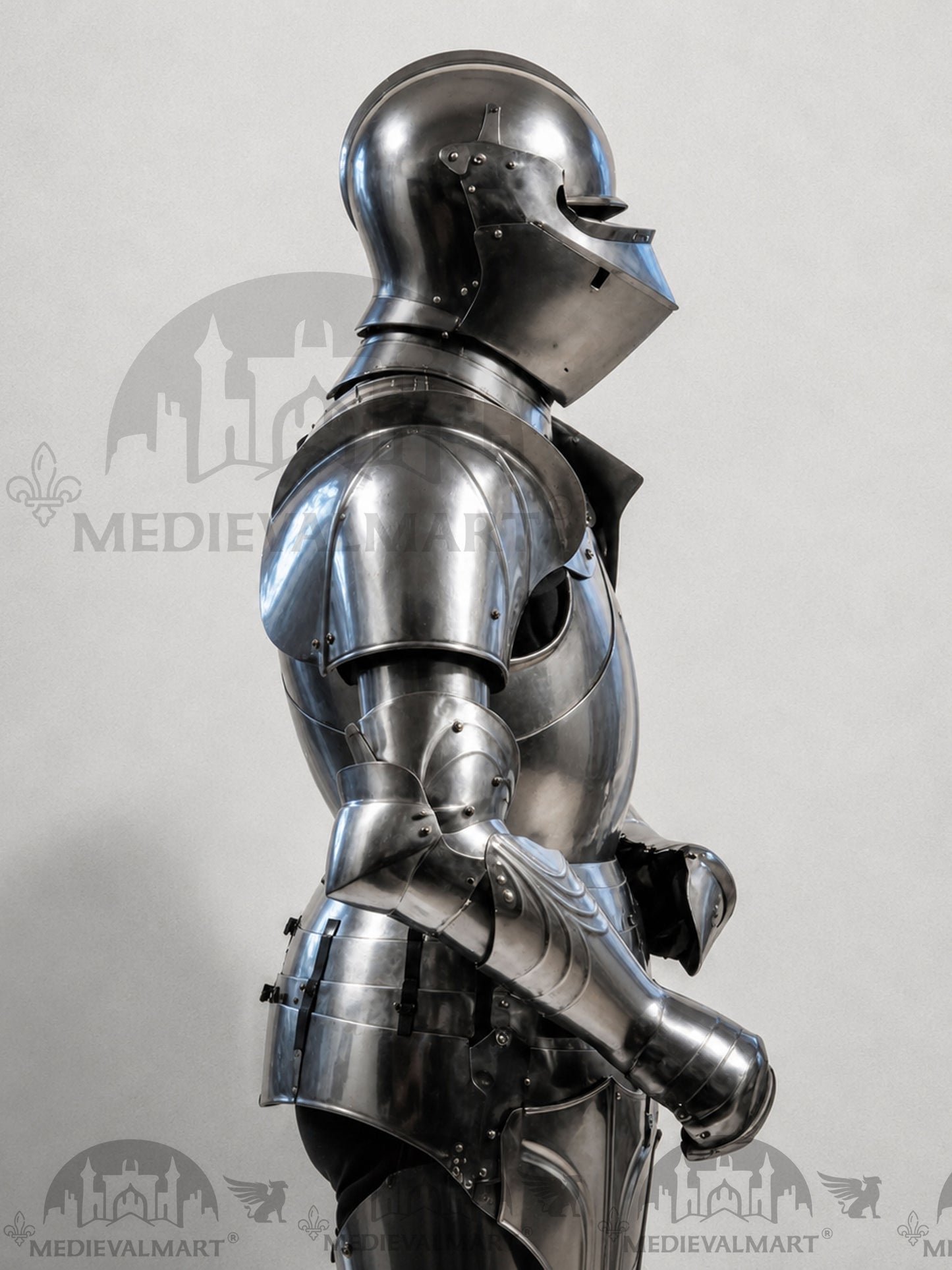MEDIEVALMART Armadura de combate medieval de caballero del siglo XV sin pulir para un toque antiguo
