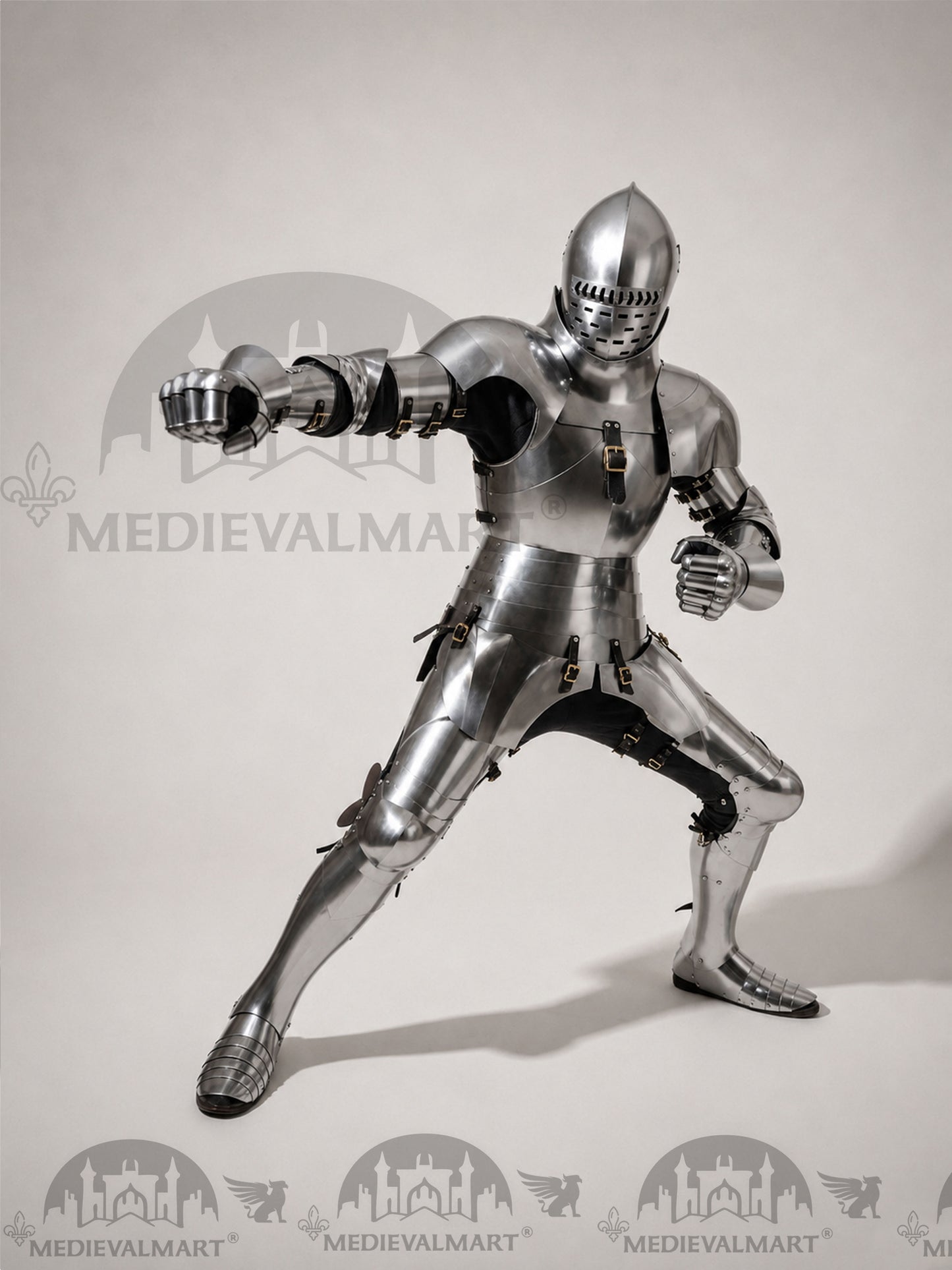 MEDIEVALMART Medieval knight Full Plate Customised English Body Armor With Viking Axe Weapon