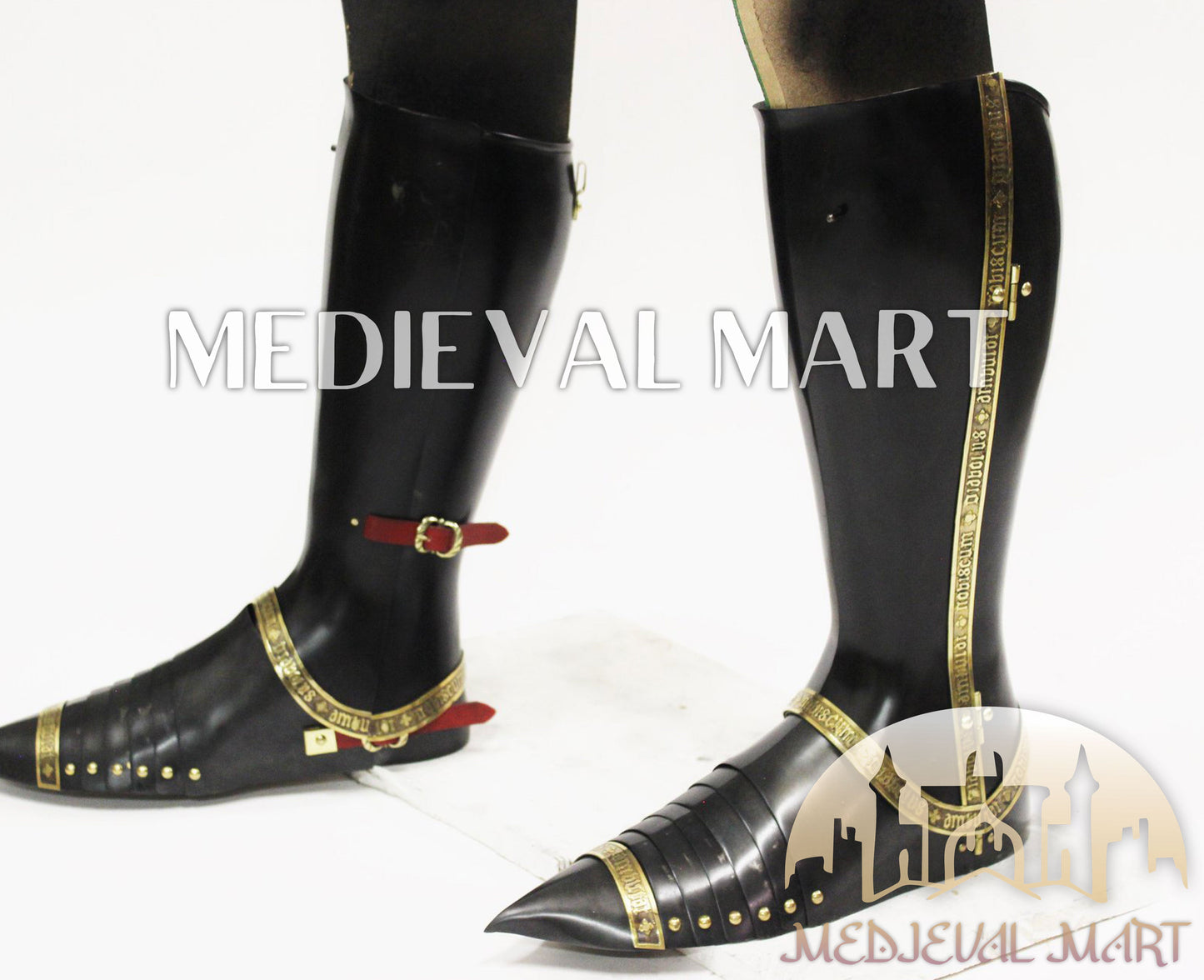 MEDIEVALMART Dark Paladin Imperial Guard Knight  Black & Brass Deco Full Body Metal Armor Costume W/H Houndskull