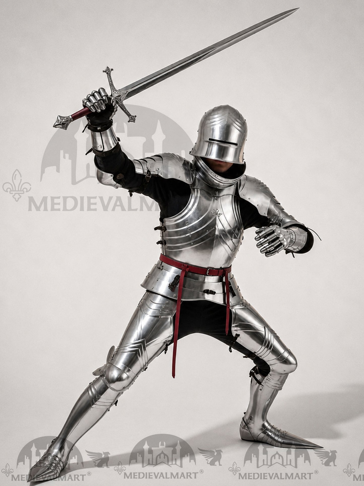 MEDIEVALMART Medieval 15th century Germans knight warrior full body complete metal armour costume with Sword