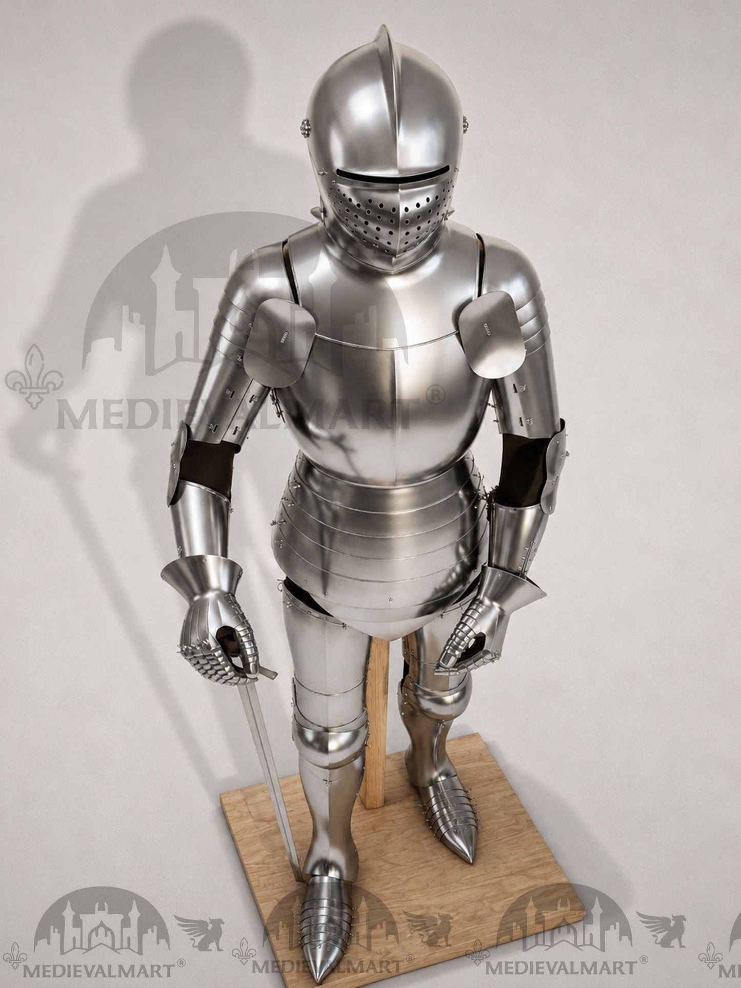 MEDIEVALMART Historical Mild Steel Ancient Rom Soldier Full Armor Costume W/H Bacinet Helmet