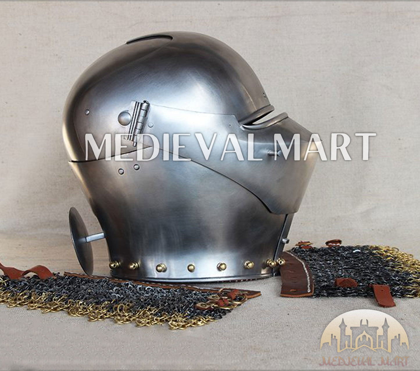 MEDIEVALMART XV Century Italian King Guard Houndskull Combat Bascinet Helmet
