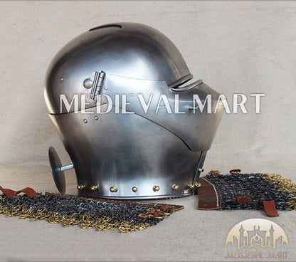 MEDIEVALMART XV Century Italian King Guard Houndskull Combat Bascinet Helmet