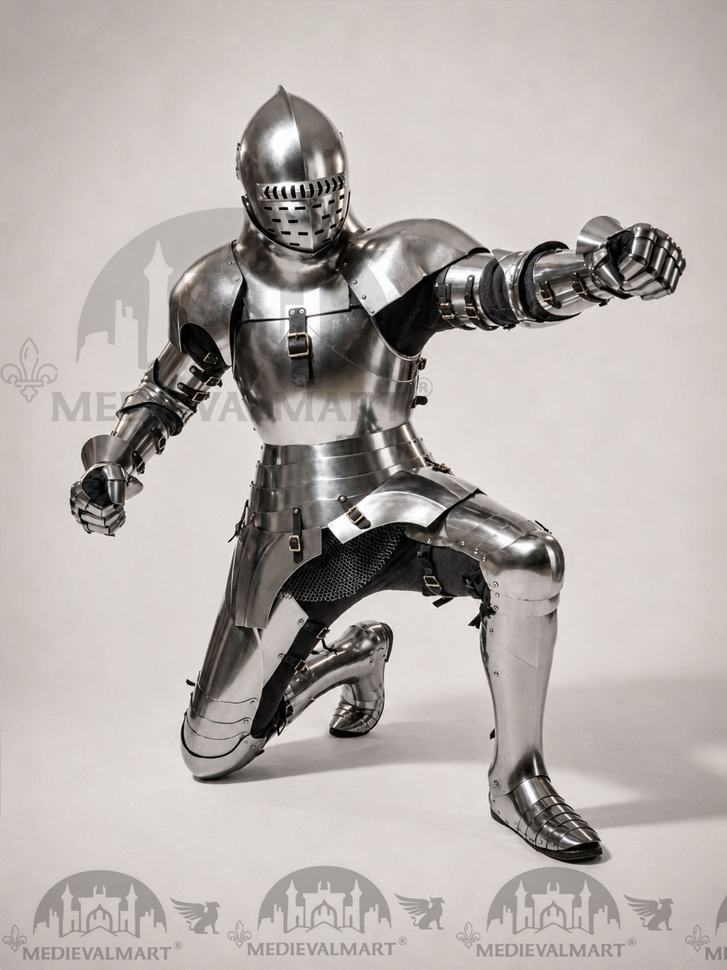 MEDIEVALMART Medieval knight Full Plate Customised English Body Armor With Viking Axe Weapon