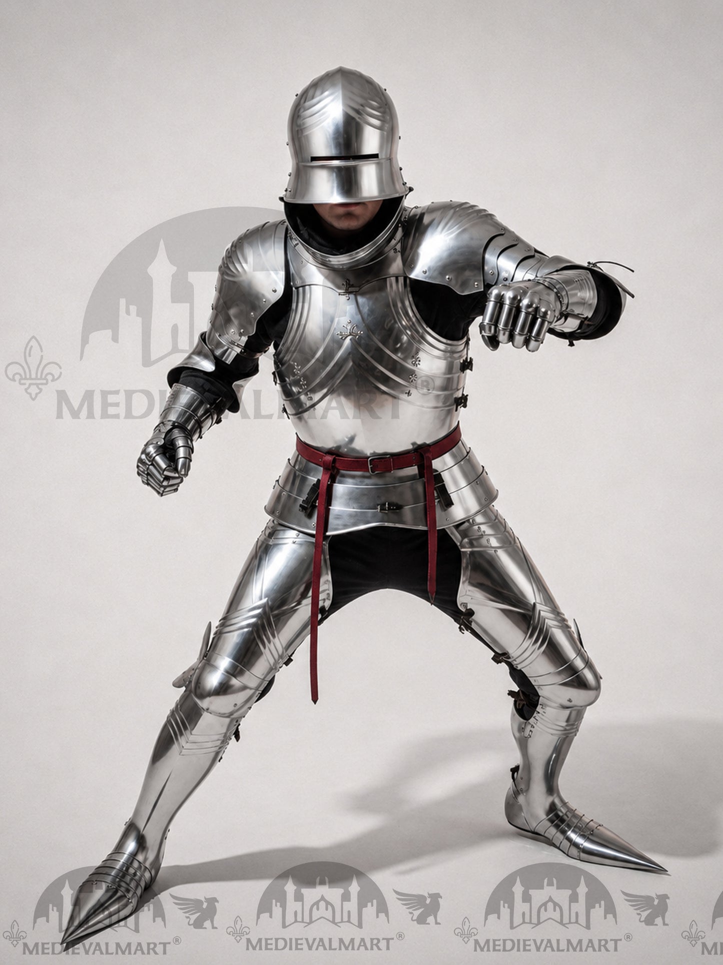 MEDIEVALMART Medieval 15th century Germans knight warrior full body complete metal armour costume with Sword