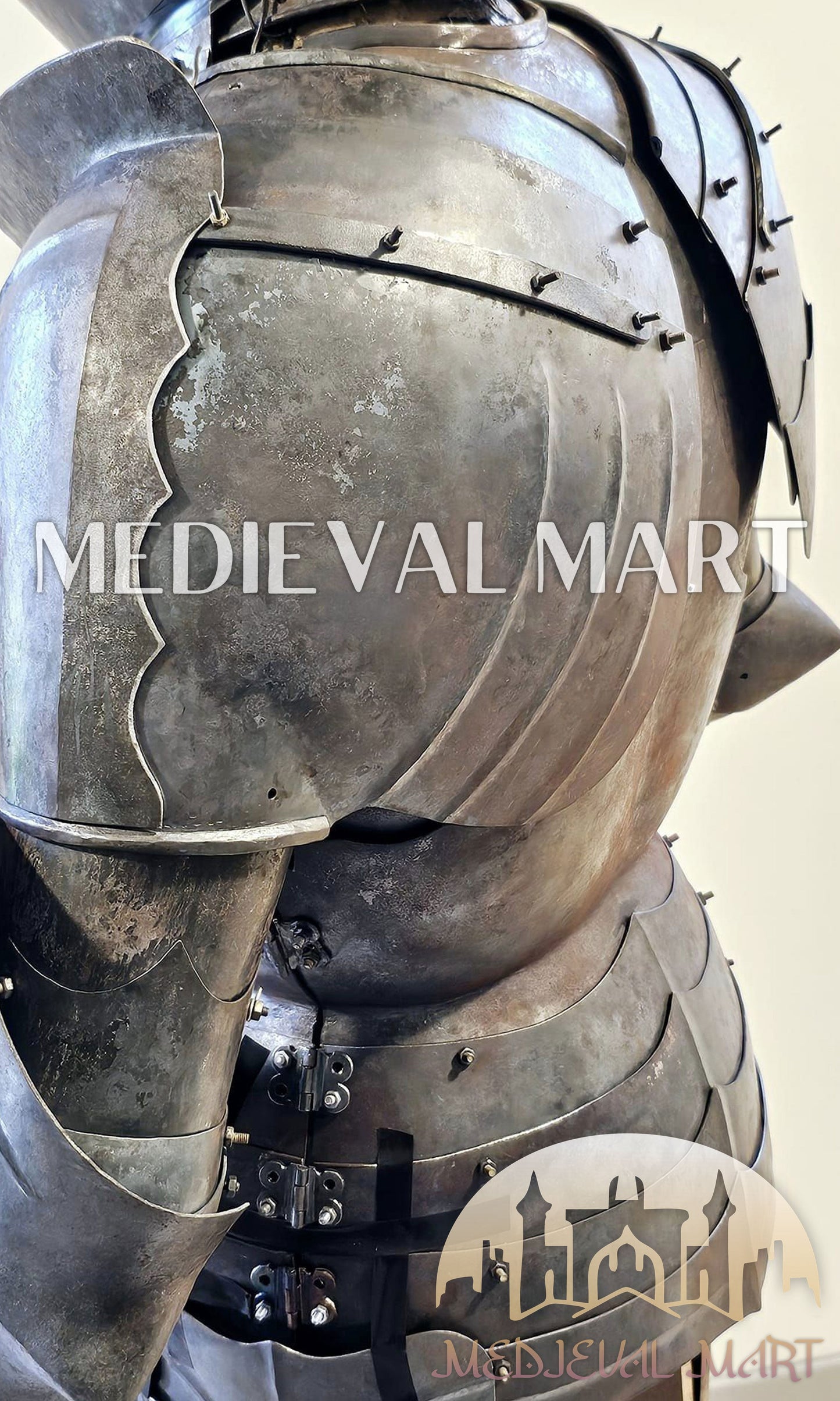 MEDIEVALMART 15th Century Medieval Knight Combat Full Body Armor W/O Polish for Antique Touch