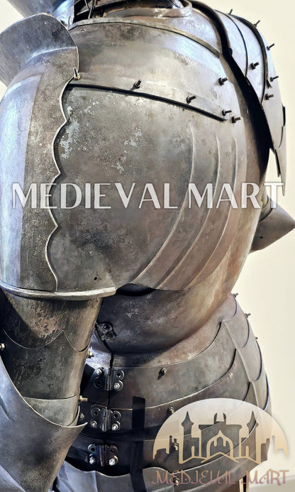 MEDIEVALMART 15th Century Medieval Knight Combat Full Body Armor W/O Polish for Antique Touch
