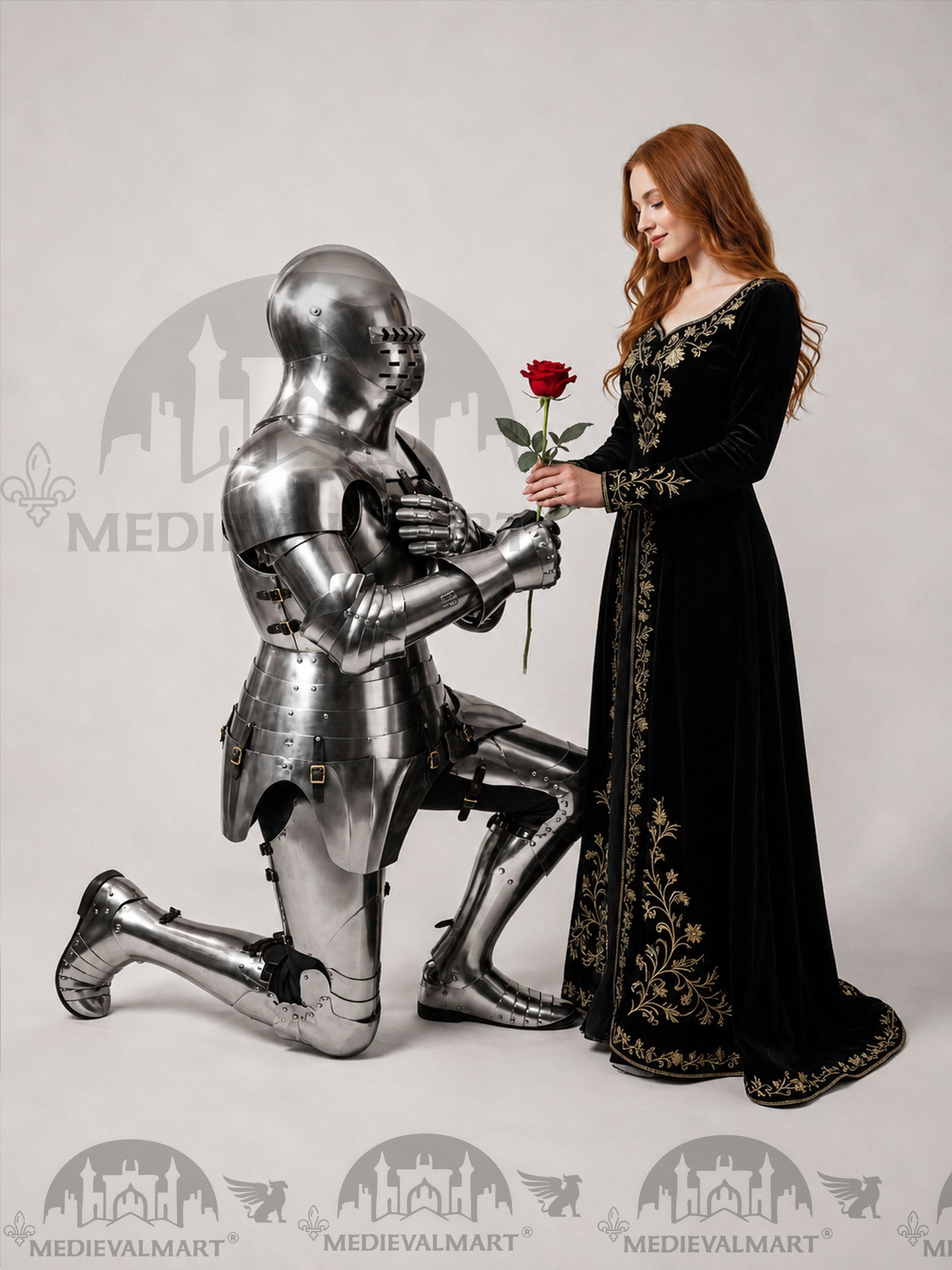 MEDIEVALMART Medieval knight Full Plate Customised English Body Armor With Viking Axe Weapon