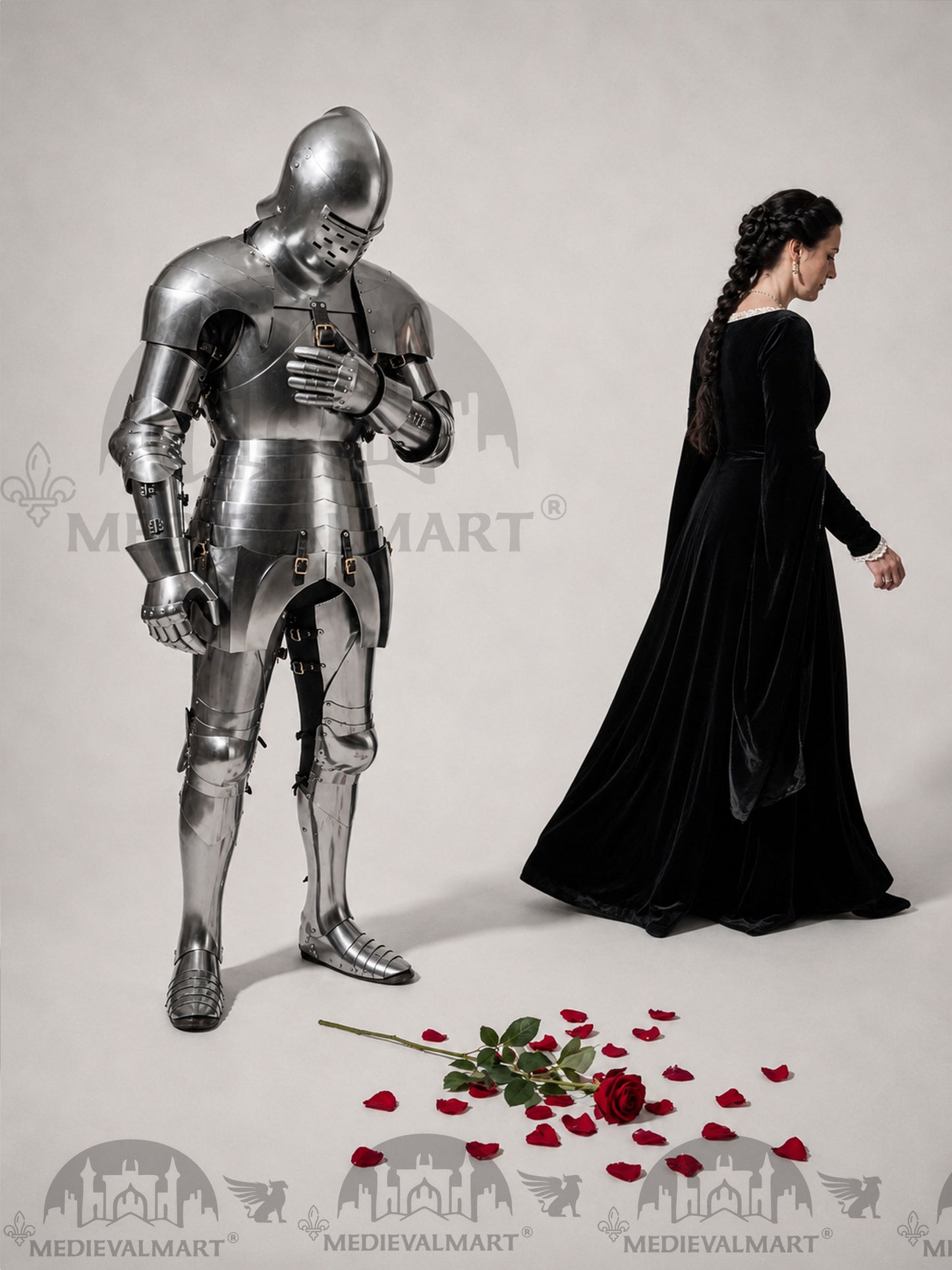 MEDIEVALMART Medieval knight Full Plate Customised English Body Armor With Viking Axe Weapon