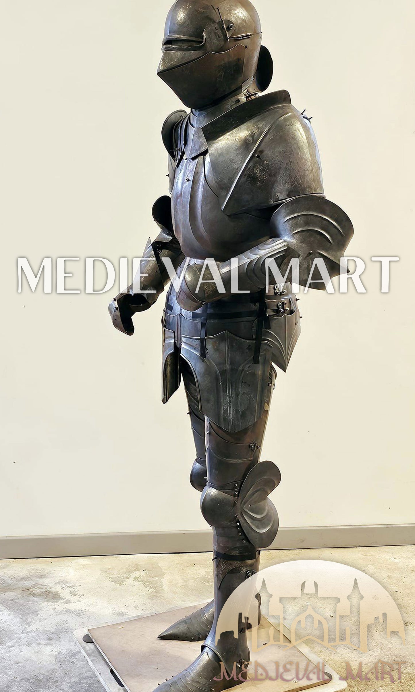 MEDIEVALMART 15th Century Medieval Knight Combat Full Body Armor W/O Polish for Antique Touch