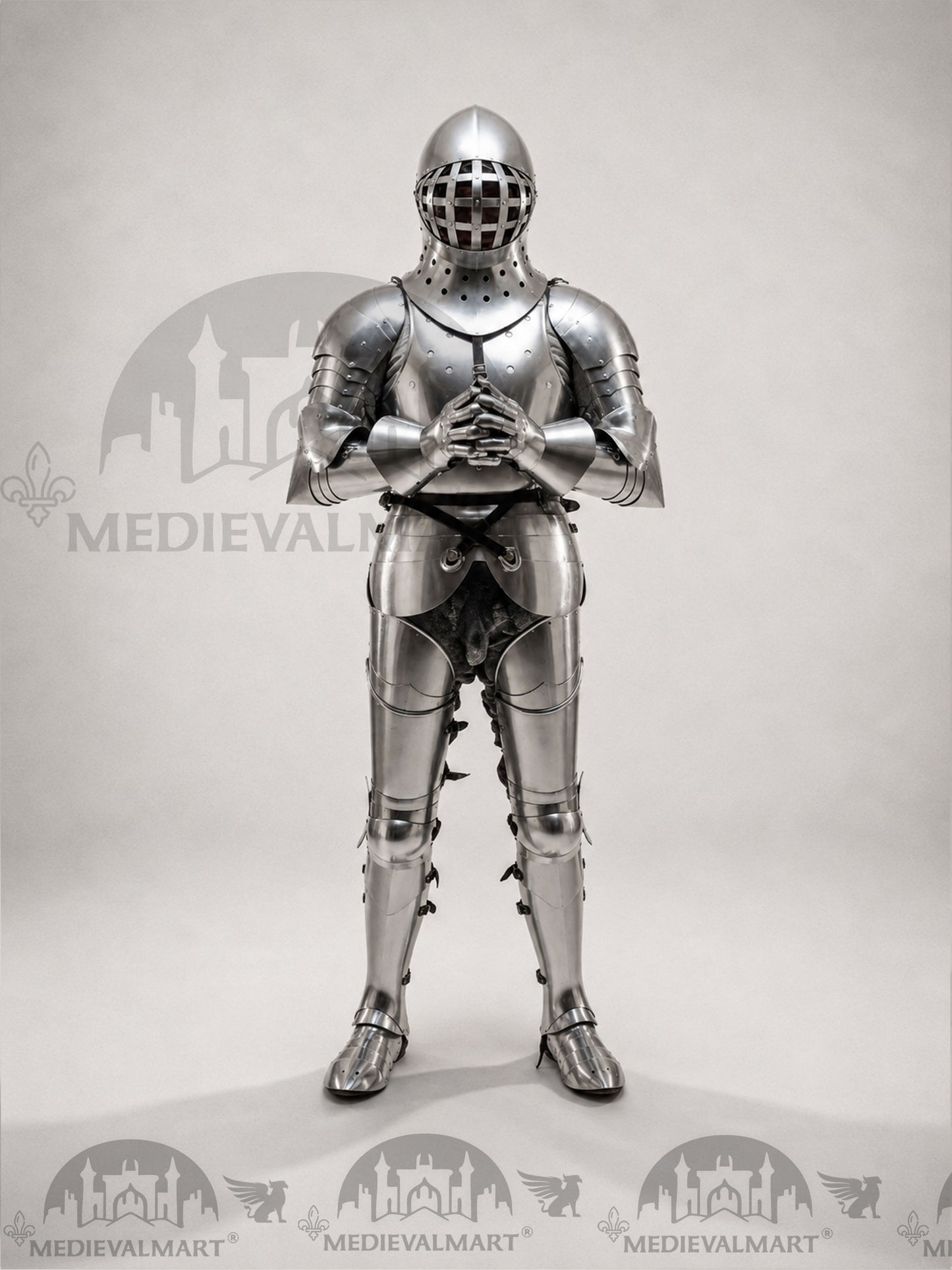 MEDIEVALMART 1400s Medieval Tournament Knight Parade High Gothic Plate Armor W/H Kolbenturnier Bacinet