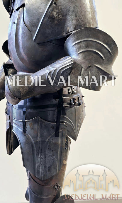 MEDIEVALMART 15th Century Medieval Knight Combat Full Body Armor W/O Polish for Antique Touch