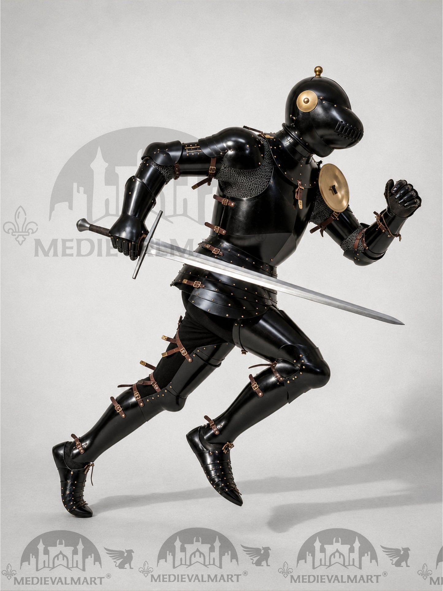 MEDIEVALMART Medieval Knight Katernbrust Full Body Armor Set W/H Sword