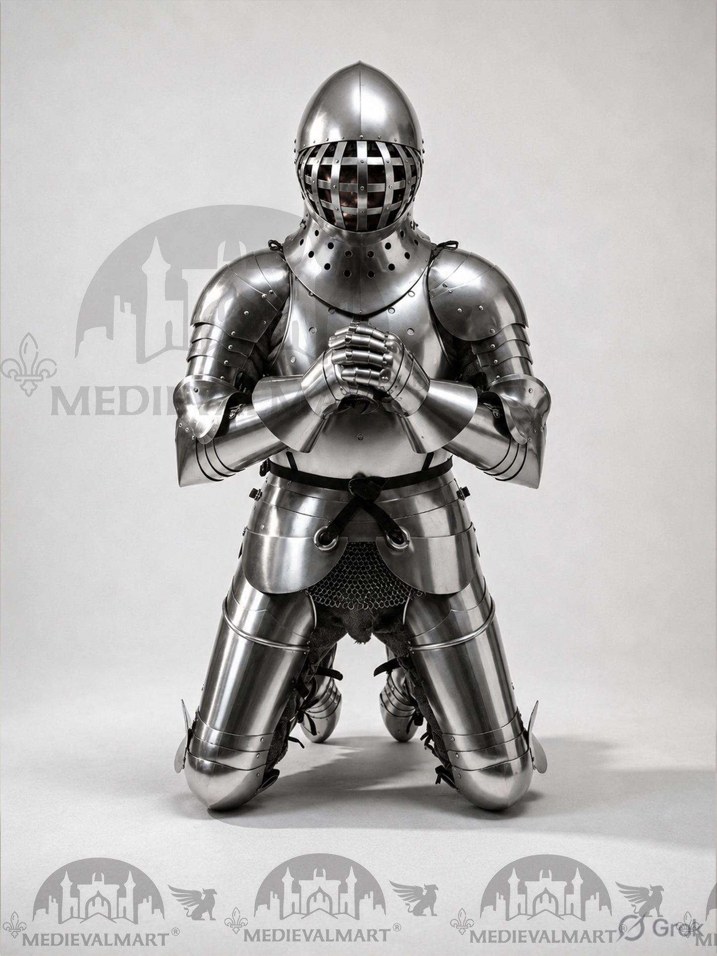 MEDIEVALMART 1400s Medieval Tournament Knight Parade High Gothic Plate Armor W/H Kolbenturnier Bacinet