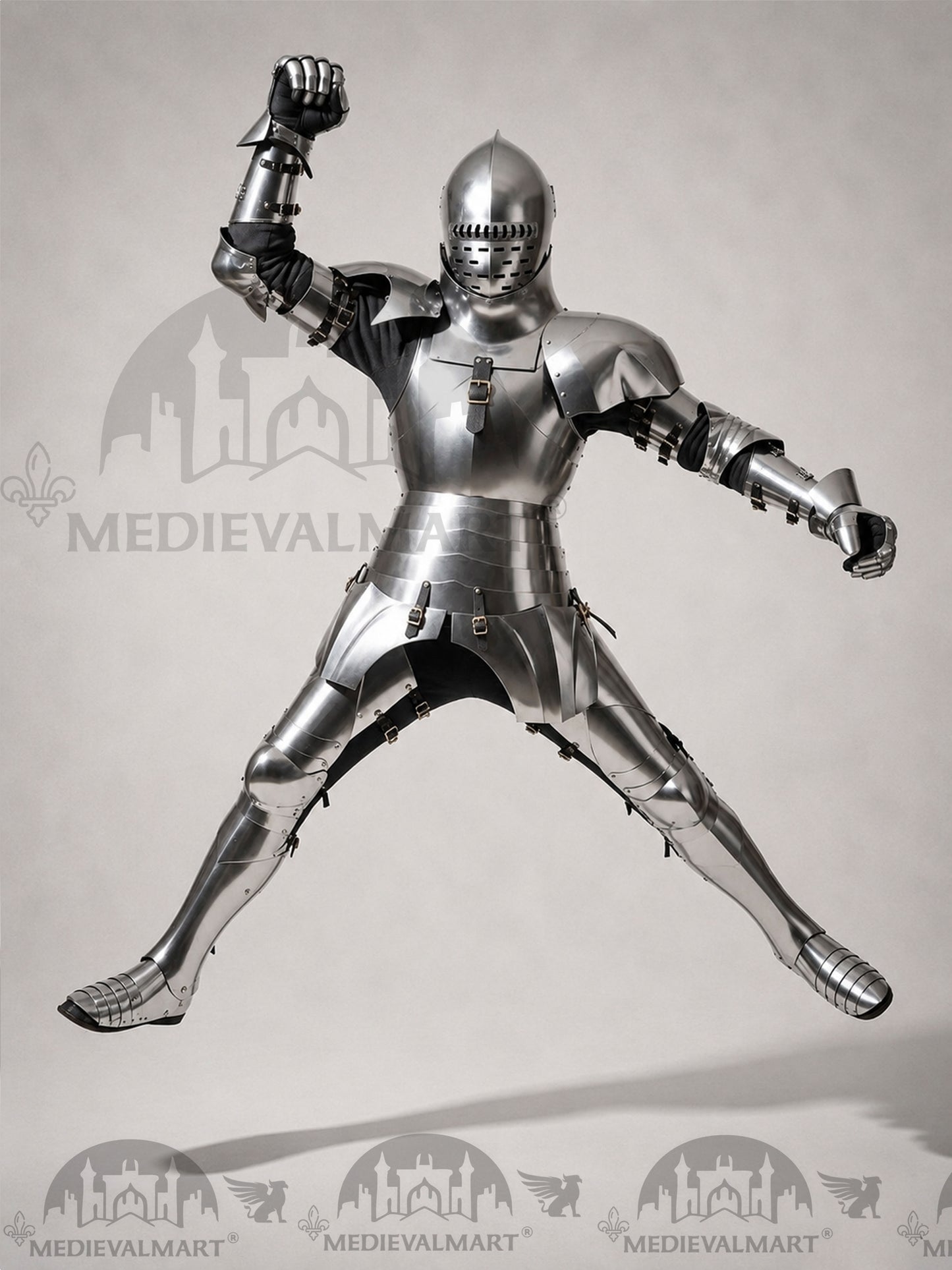 MEDIEVALMART Medieval knight Full Plate Customised English Body Armor With Viking Axe Weapon