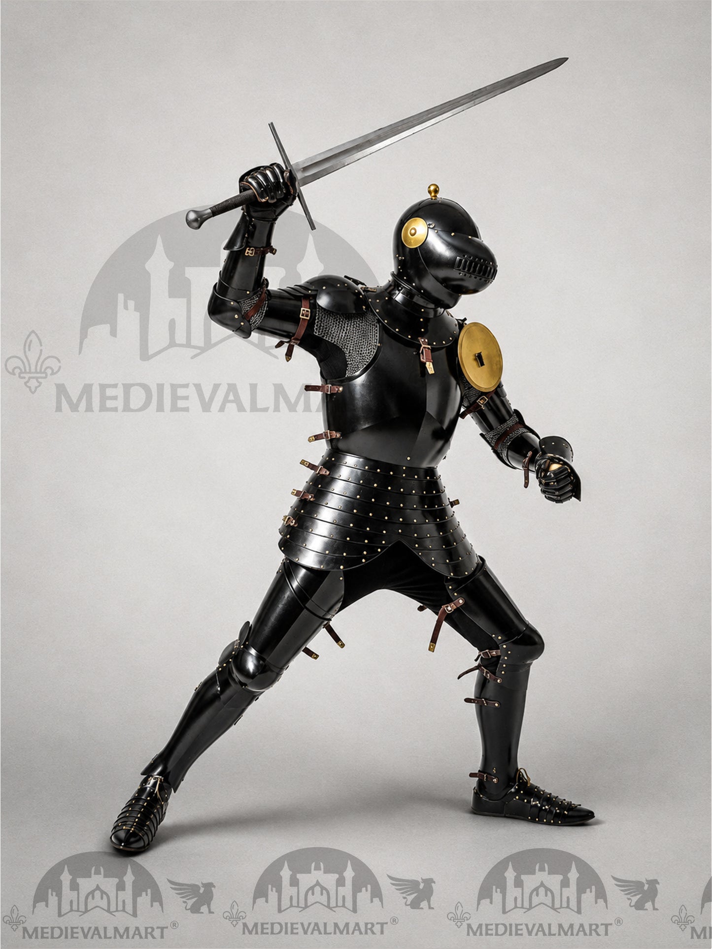 MEDIEVALMART Medieval Knight Katernbrust Full Body Armor Set W/H Sword