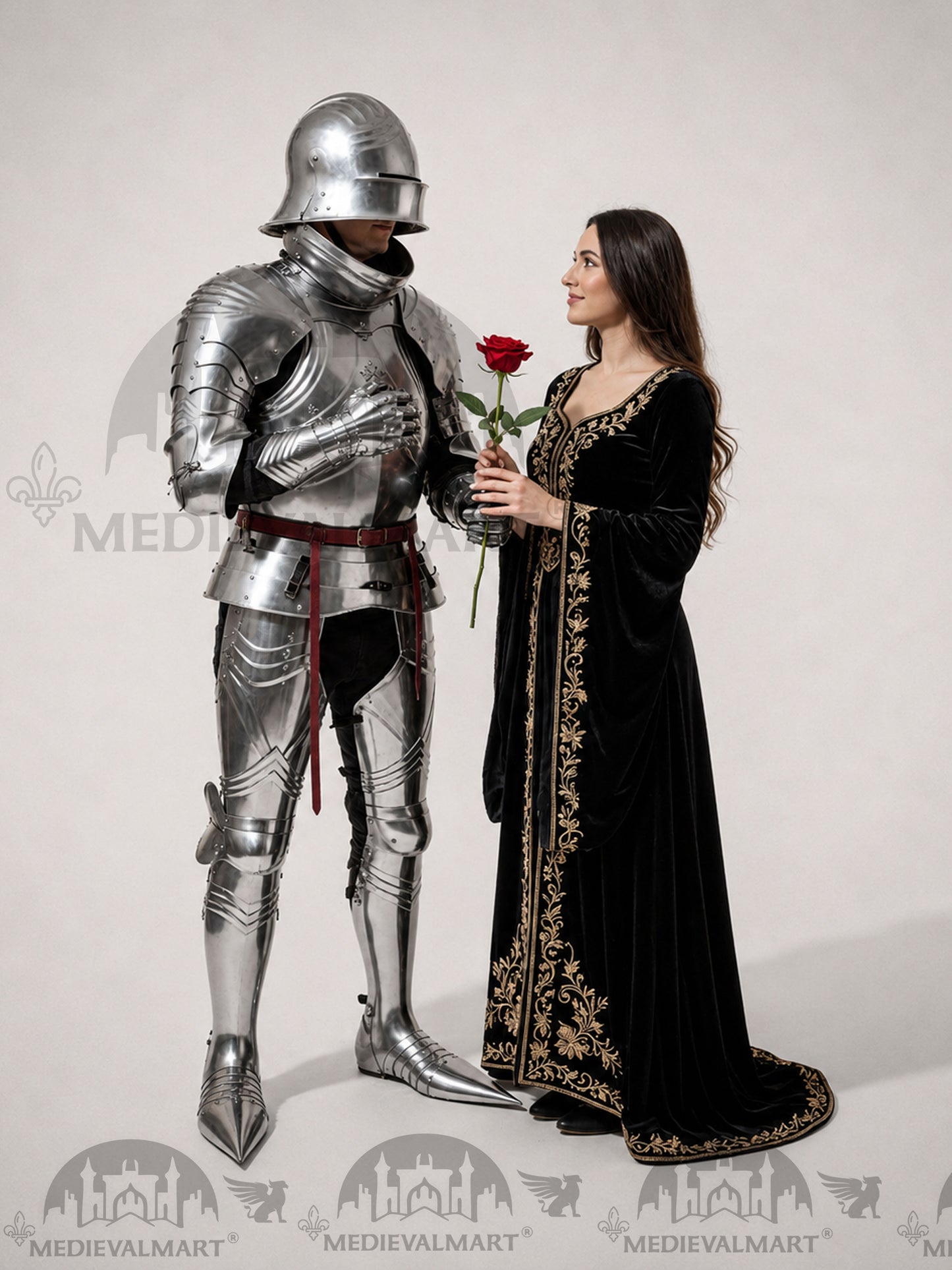 MEDIEVALMART Medieval 15th century Germans knight warrior full body complete metal armour costume with Sword