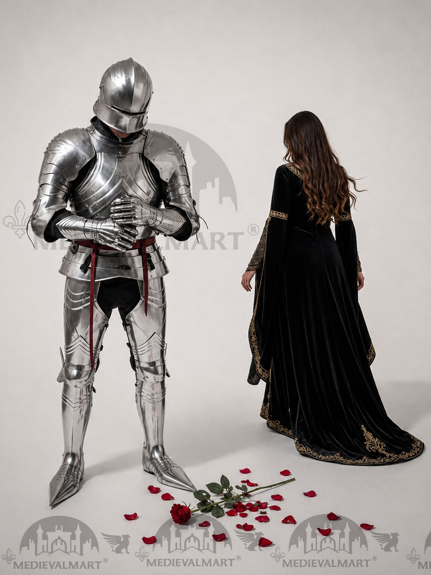 MEDIEVALMART Medieval 15th century Germans knight warrior full body complete metal armour costume with Sword
