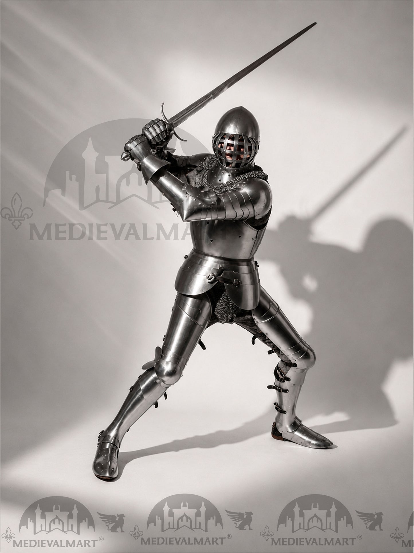 MEDIEVALMART 1400s Medieval Tournament Knight Parade High Gothic Plate Armor W/H Kolbenturnier Bacinet