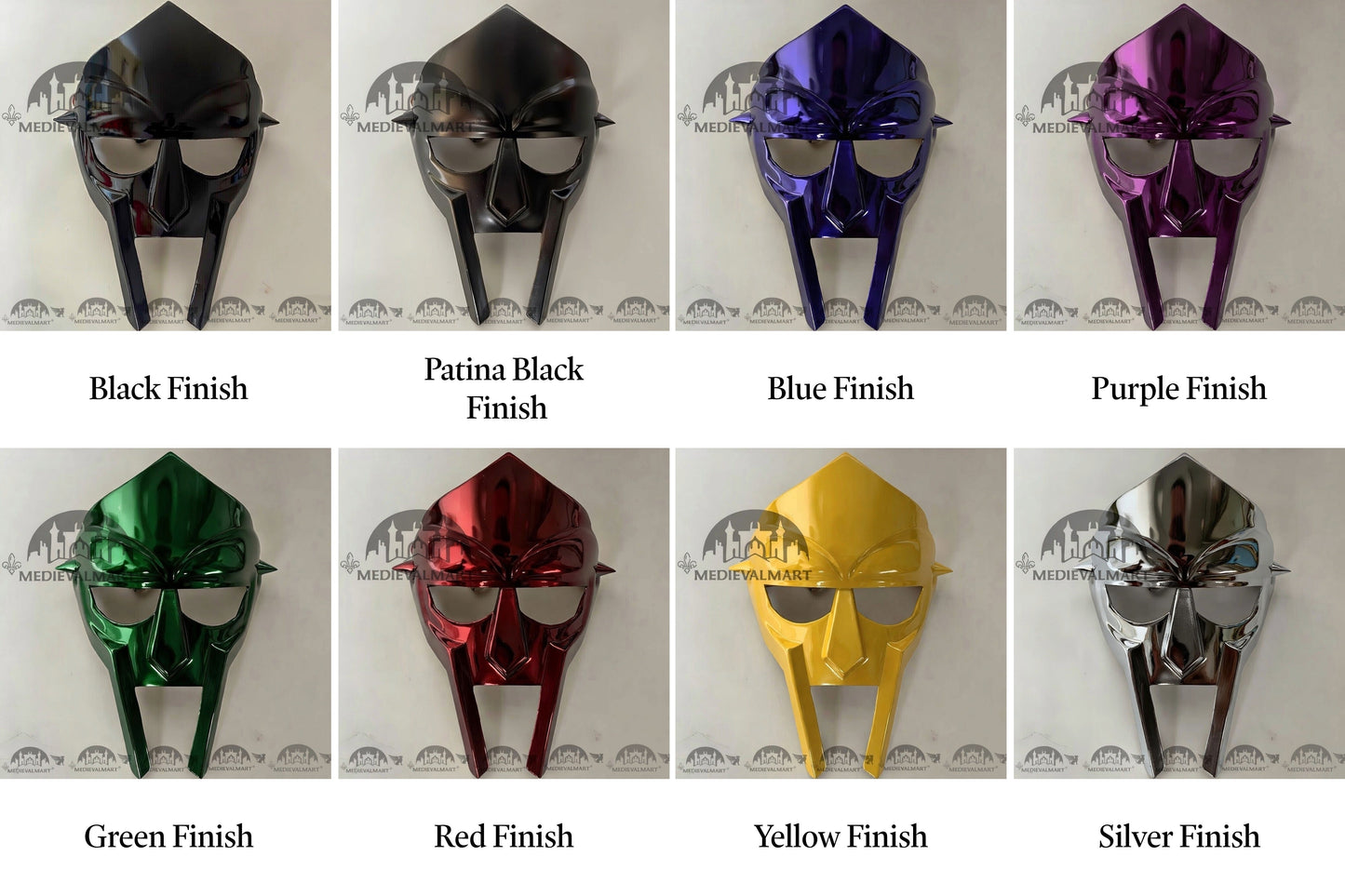 MEDIEVALMART MF DOOM Mask Mad-villain Purple Finish Steel Face Armor
